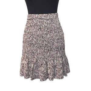 Vero Moda Women's Hollo High Waisted Smock Skirt Black Ruffle Hem Size XL NWT